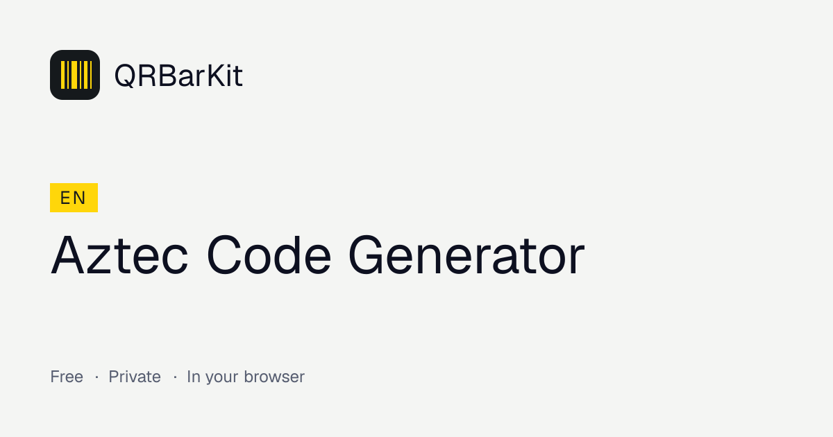 Aztec Code Generator: Free Aztec Barcode Online | QRBarKit
