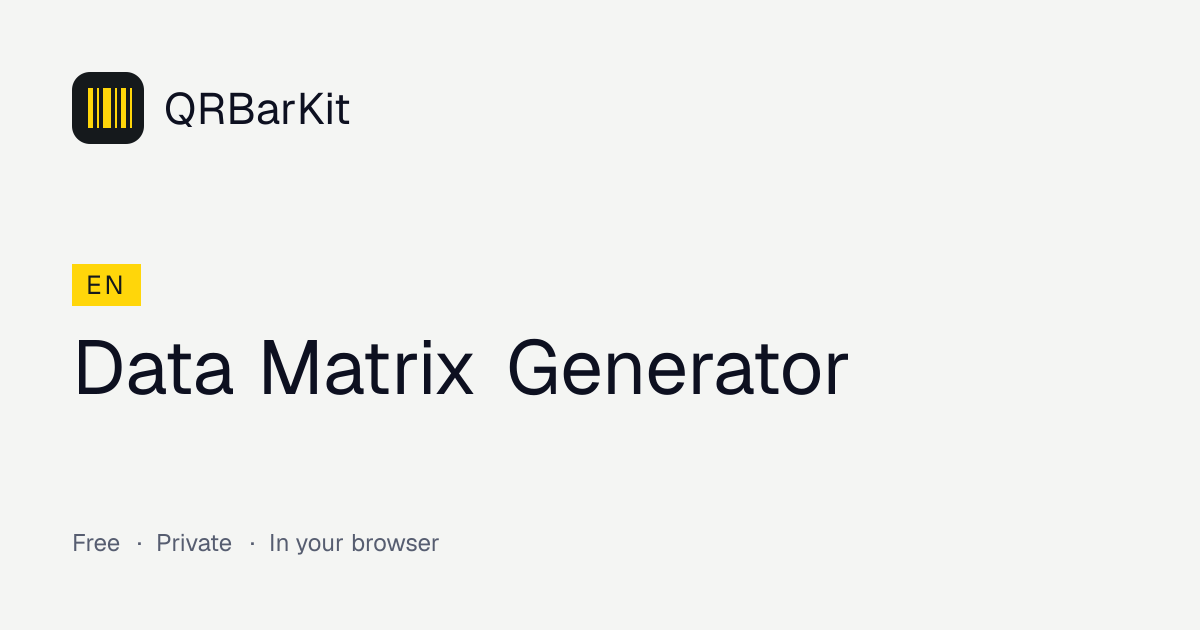Data Matrix Code Generator – Free Online | QRBarKit